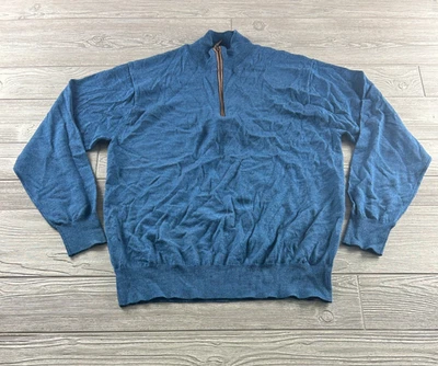 ORVIS Hombre Suéter Sudadera 1/4 Cremallera Pullover Azul Talla M Pesca Lana Merino Foto 1 de 4