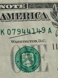 2017 Dallas $1 Bill High Trailing 9 Stuck Digit Gas Pump Error Full House Note - Picture 1 of 3