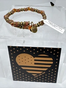 Alex and Ani Vintage Gold Beaded Wrap Bracelet New With Tags With Crystals - Picture 1 of 4