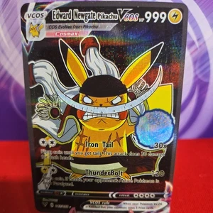 Custom Pokemon Edward Newgate One Piece Pikachu Vcos Cosplay Full Art Foil Card - Picture 1 of 6