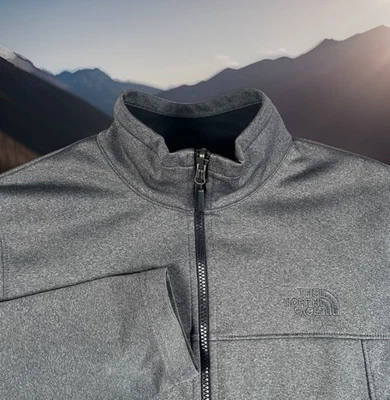 The North Face Apex Canyonwall Eco Jacket Men S Full Zip Dark Grey Heather-EUC - Image 1 of 4