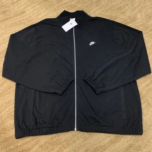 Nike Club Jacket Full Zip Men's Black XXL 2XL Pockets Left Chest Logo FQ3426-010 - Picture 1 of 15