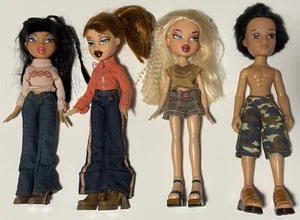 Lot of 4 2001 Bratz / 2003 Boyz Dolls Complete with Clothes- Lot B - Picture 1 of 10