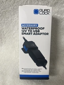 Quad Lock Waterproof 12V to USB Smart Adaptor for motorcycles, boats, caravans - Zdjęcie 1 z 2