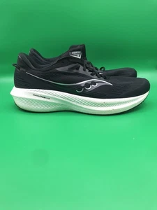 Saucony Triumph 21 Shoes Men’s Black/White Running Athletic Sneakers SZ 14 - Picture 1 of 11