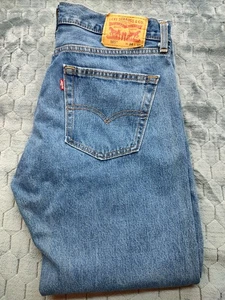 Pantalones de mezclilla azul de corte regular Levi's 505 para hombre talla 34x30 LEER - Imagen 1 de 14