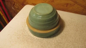"Antiguo tazón de hombro de gres verde - 5" - Imagen 1 de 2