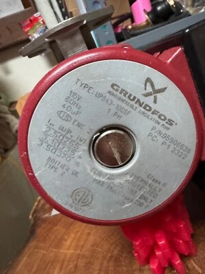 Grundfos 95906638 UPS43-100SF Stainless Steel Circulator Pump 115V Medium Red - Image 1 of 4