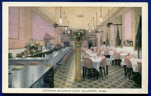 Gulfport Mississippi Splendid Cafe Interior Postcard - Picture 1 of 2