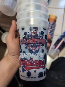 Vintage 1998 Cleveland Indians American League Champions 95 96 97 Plastic Cup - Picture 1 of 2