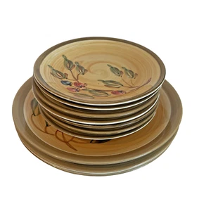 Gibson Ceramic Olive Branch Dinner Plates 10" Salad plates 7.25" set of 10 - Picture 1 of 10