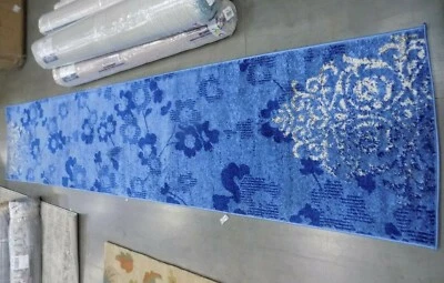 BLUE / DARK BLUE 2'-6" X 12' Stained Rug, Reduced Price 1172592525 ADR114F-212 - Image 1 of 4