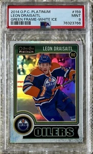 2014 OPC PLATINUM WHITE ICE /199 LEON DRAISAITL RC PSA 9 LOW POP CARDREGISTRYINC - Picture 1 of 2