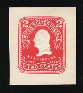 GENUINE SCOTT #U395 MINT 1904 CARMINE WITH RE-CUT 'D' HARTFORD LARGE CUT SQUARE - Picture 1 of 2