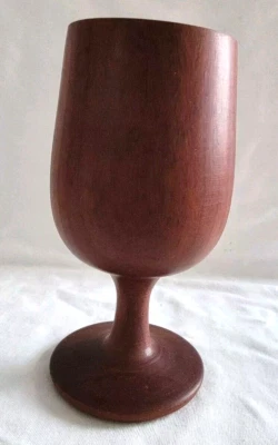Handmade Wood Turned White Wine Goblet Glass Chalice 6" Renaissance Queen King - Image 1 of 4