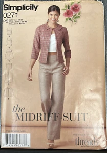 SIMPLICITY 0271 SUIT; PANTS, TOP, SKIRT & JACKET - MISSES Plus SZ 12-20 Uncut FF - Picture 1 of 3