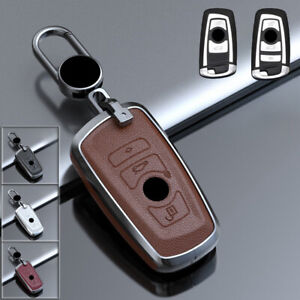 Zinc Alloy Leather Car Key Fob Case Cover For BMW 1 2 3 4 5 6 7 X2 X3 X4 X5 F10