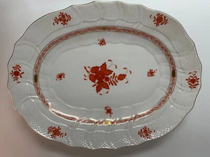 Herend Chinese Bouquest Rust 16 1/2" Oval Platter 1101/AOG - Picture 1 of 3