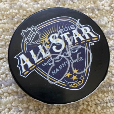 Firmado Brent Burns 2016 NHL Juego de Estrellas Hockey Puck NHL Nashville Autógrafo Foto 1 de 4