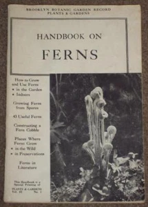 HANDBOOK ON FERNS, BROOKLYN BOTANIC GARDEN, 1973 PAPERBACK - Picture 1 of 6