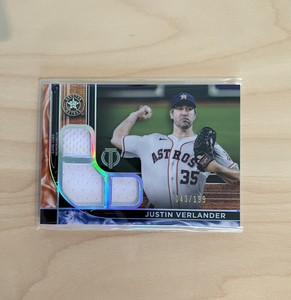2022 Topps Tribute Tribute Triple Relics /199 Justin Verlander #TTR-JV