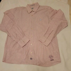 BAPE Oxford Cloth striped red white authentic XL Button Down - Picture 1 of 18