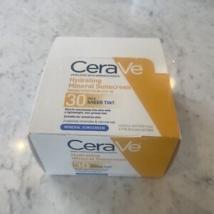 (BOX OF 30) CeraVe Hydrating Mineral Sunscreen Sheer Tint Travel Size .17 fl oz
