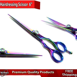 Barber Salon Hairdressing Hair Cutting Styling Scissors Shears Multi Color 6" - Picture 1 of 5