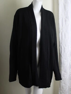 Understated Glam Maggie Barnes Sz 3X Black Sparkle Open Knit Cardigan Sweater - Image 1 of 4