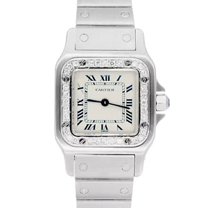 Cartier Santos Galbee 24mm Watch Stainless Steel with Diamonds 1565 - Picture 1 of 7