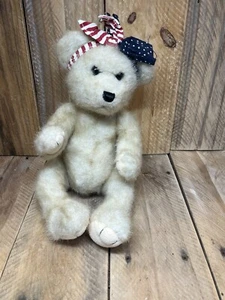 Patriotischer Bär Cherish Collection 13 Zoll Plüsch Teddy rot weiß blau SKM - Bild 1 von 8