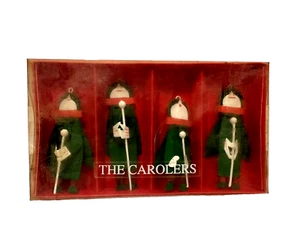 1996 4 Hand Painted Tin Carolers Xmas Ornaments Julius Klinger Art Inst Chicago - Picture 1 of 6