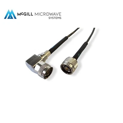 N Male Right angle to N male Cable Low Loss Coaxial RG223 low loss Military Spec - Image 1 of 3