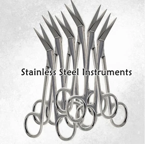 6 NEUE EDELSTAHL IRIS ECKIGE SCHEREN 4,5" DENTAL CHIRURGISCHES INSTRUMENT - Bild 1 von 4