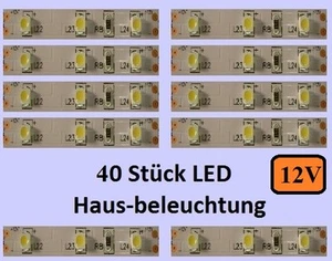 40 X LED Hausbeleuchtung 5cm warmweiß Modell- Bahnsteig, Beleuchtung - E264 - Bild 1 von 1