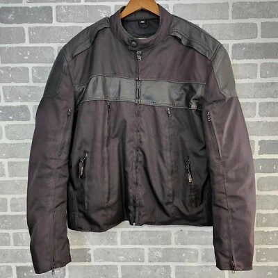 Xelement Motorcycle Jacket Men's 3XL Leather Nylon Waterproof Zip Out Lining - Image 1 of 4