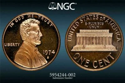 1974 S LINCOLN CENT PROOF 1C PF67 RD ULTRA CAMEO NGC PR67 DCAM UCAM SKU 2715 - Image 1 of 3