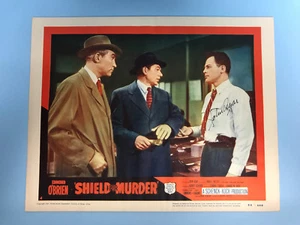 Original 1954 SHIELD for MURDER Movie Lobby Card 14 x 11 Signed by John Agar - Picture 1 of 5