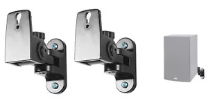 Pair Hidden Wall Mount Swivel Brackets For Sony SSCS5 Bookshelf Speakers - Picture 1 of 9