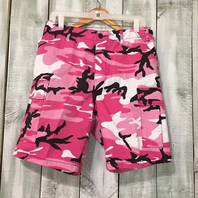 Rothco Cargo Shorts Mens Pink White Black Camo BDU Camo Small 27-31” Adjustable - Image 1 of 4