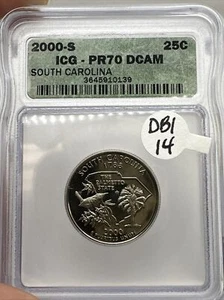 2000 S Clad South Carolina ICG PR70 DCAM DB1-14 - Picture 1 of 4