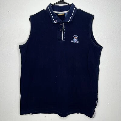 Chaleco Pooh Vintage Disney Eeyore 18/20 Azul Cierre Botón Bordado Cuello Alto Foto 1 de 4