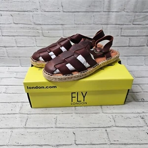 Fly London Para hombres SUCH527FLY Cuero Alpargata Sandalias Reino Unido 9 Marrón Zapatos de Verano - Imagen 1 de 11