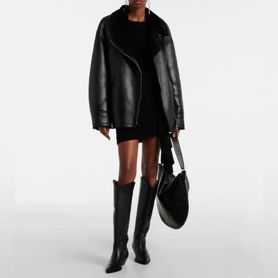 Isabel Marant Denvee Cuero Hasta la Rodilla Botas Vaqueras Occidentales Negras FR 39 US 8-8.5 Foto 1 de 4