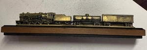 North American Despatch Brass Steam Locomotive & Cars Desk Ornament 14” Long - Picture 1 of 9