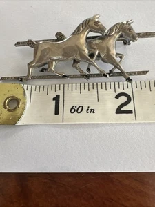 Vintage Sterling Silver Pair Of Horses Brooch/Pin 6 grams 2 2/4” Long! Unusual - Picture 1 of 14