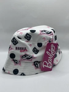 Mattel Barbie Girl Bucket Hat Cap Girls Size 4-6x White Pink & Black 2023 - NWT - Picture 1 of 8