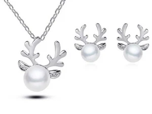 Weihnachten Rentier Perlenkette & Ohrring Set - Bild 1 von 4