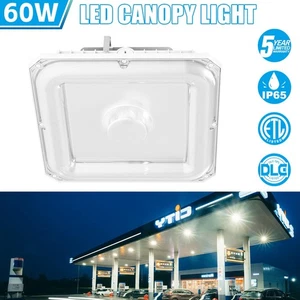 60W/48W/36W TUNABLE CCT 4.5k-5.7K LED Gas Station Canopy  Garage Light PHOTOCELL - Picture 1 of 11