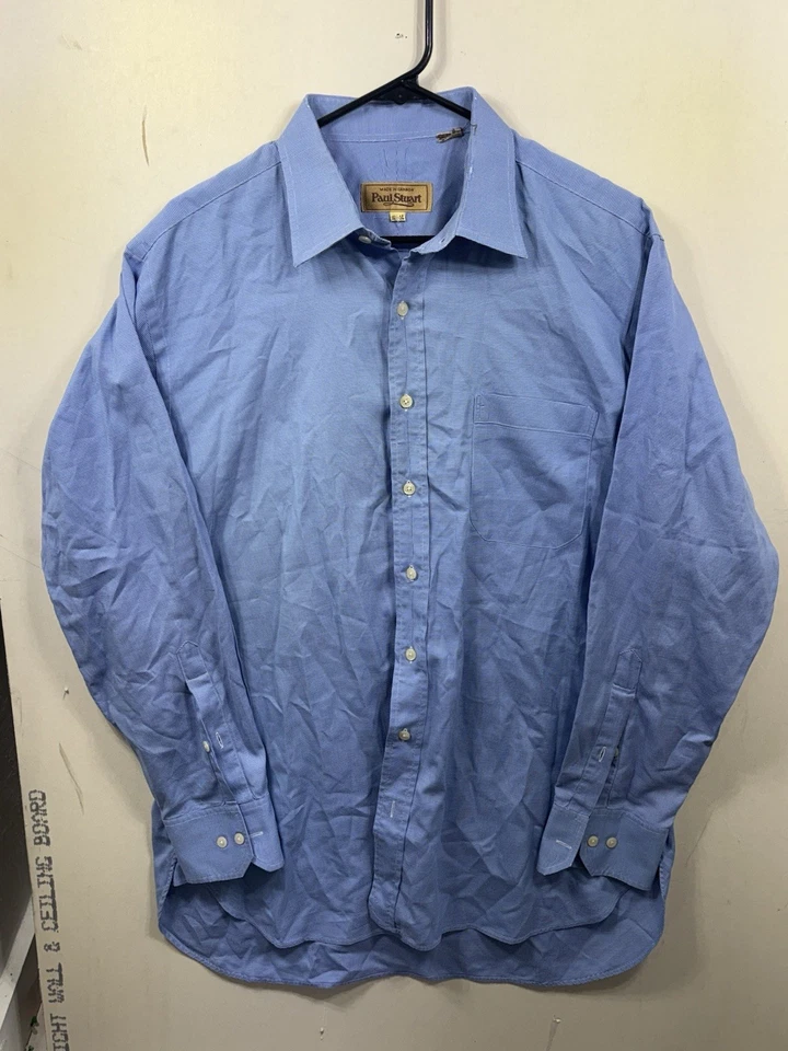 Paul Stuart Dress Shirt Mens Size 16.5-34 Blue Business Formal Preppy New York - Image 1 of 4